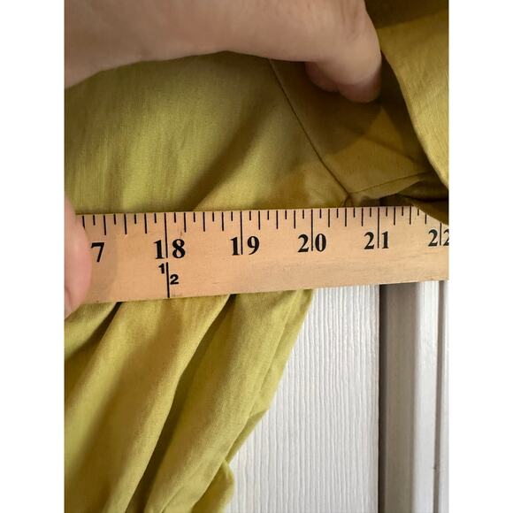 CAbi Chartreuse Yellow Trench Style Shirt Dress Size Large - Picture 7 of 8